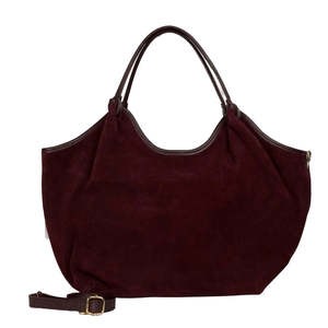 Bags Pouches Purses: HECTOR Suede Bag | Plum Large