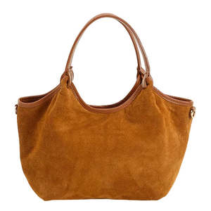 Bags Pouches Purses: HECTOR Suede Bag | Camel Small