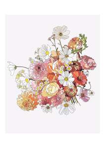 Prints: Peach Bouquet