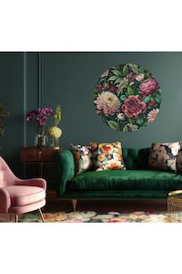 Wall Art: Circle Mural - Forest Flourish