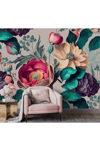 Wall Art: Blooming Love Mural Wallpaper - 2.7m x 3m