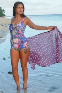 Scarves Hats: Cotton Wrap - Lilac Spot