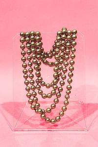 Necklaces: AS Costume Pearl Necklace - Champagne