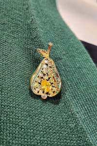 Necklaces: Golden Pear Brooch