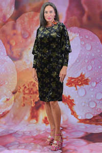 Amber Velvet Dress - Olive | SALE