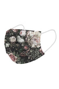 Disposable Face Mask - 3 Layers - Black Floral - Bag of 10 | SALE