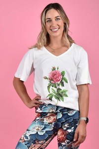T Shirts: Rica Masey Tee - Vintage Rose