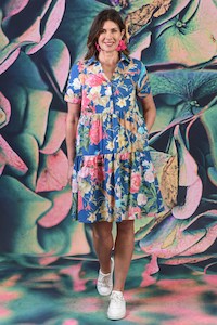 Cotton Dresses: Bluebell Dress - Blue Bird Beauty