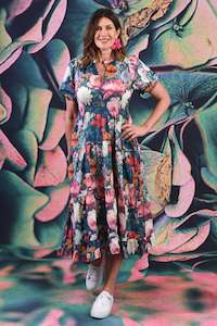 Cotton Dresses: Indie Dress - Midnight Floral Waltz