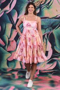 Cotton Dresses: Dancing Queen Dress - Pastel Poppy
