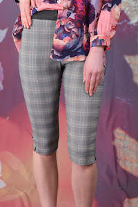 Best Selling Pants: Capri Plaid Pants - Camel Plaid - SALE