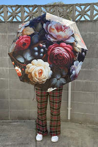 Umbrellas: Pop Up Umbrella - Fruitful Rose