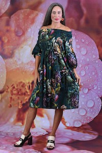 Linen Collection: Charlotte Dress - Teal Paradise | SALE