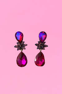 Annah Stretton Necklaces 2021 2022: Bejewelled Drop Earrings - Pink