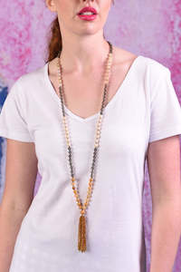 Annah Stretton Necklaces 2021 2022: AS Beaded Tassel Necklace - Amber