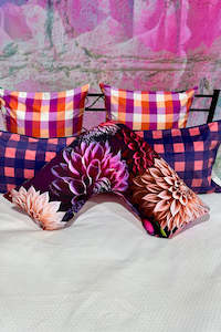 Gifts Under 50: Cotton - Tri Pillow Case - Purple Dahlia
