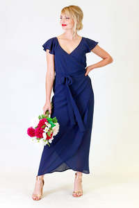 Wrap Dresses: Mandy May Navy Dress