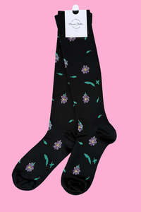 Footwear: Compression Socks - Midnight Bloom