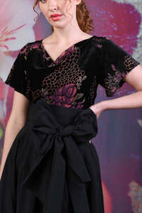 Velvet Collection: Bijou Eden Top - Black Floral