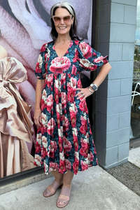 Curve Collection: Gloria Dress - Vintage Peonies