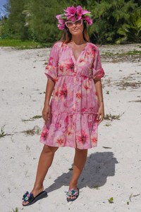 Cotton Dresses: Jasmine Bambi Dress - Fractured Florals