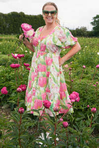 Cotton Dresses: Corsica Violet Dress - Garden Delight