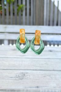 Necklaces: Twiggy Hoops - Green
