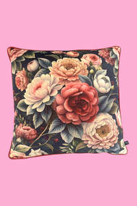 Velvet Collection: AS Floral Velvet Cushion - Garden Huntress