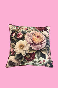Velvet Collection: AS Floral Velvet Cushion - Petal Play