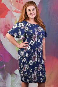Floral Dresses: Pleat Me Dress - Indigo | SALE