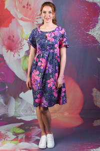 Cotton Dresses: Norah Dress - Purple Floral - SALE