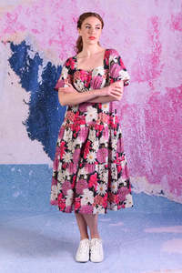 Cotton Dresses: Jalene Dress - Navy - SALE