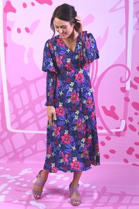 Annah Stretton Sale 2021: Winter Rose Dress - Indigo Clematis - SALE