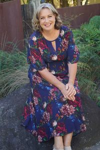 Curve Collection: Gina Rose Dress - Florini Blue | SALE