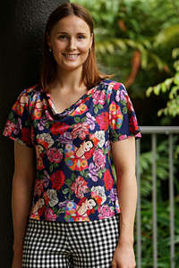 Curve Collection: Bijou Top - Rita Navy - SALE