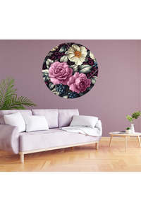 Wall Art: Circle Mural - Jungle Mulberry