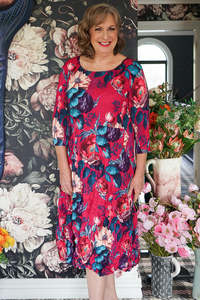 Floral Dresses: Nancy Pleated Dress - Blooming Love - SALE