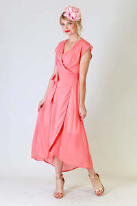 Wrap Dresses: Gretchen Dress Orange - SALE - LAST ONES