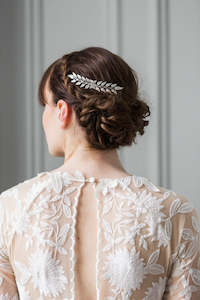 Accessories: Edwardian Leaf Mini Comb | Silver