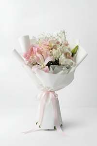 Birthday Flowers: Pink and White Lilies & Roses
