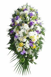 White Lavender Casket Spray