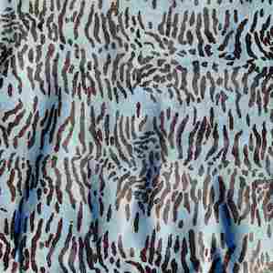 Leather Piece: Blue Zebra Printed Hair-On Cowhide - 1/2 Hide