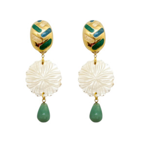 One Off Earring Designs: Golden Green Earrings