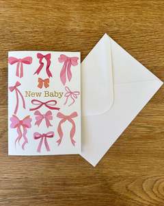 Products: Card - New Baby- Pink Bows