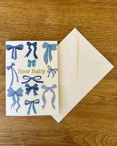 Products: Card - New Baby- Blue Bows