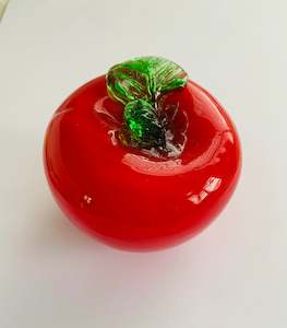 Glass fruit: Vintage glass red apple
