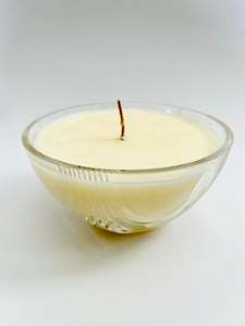 Candles: Bespoke Glass Bowl with Etched Swirls