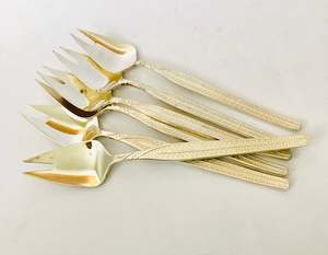 Brass And Metalware: Set of Six Grosvenor Silver Plated Cake Forks