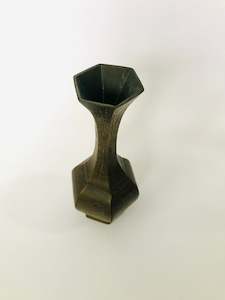 Chinese Pentagon Shaped Brass Vase