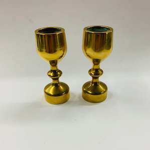 Candles: Pair of solid brass candlesticks